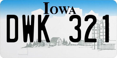 IA license plate DWK321