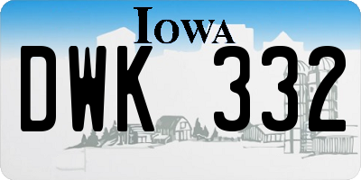 IA license plate DWK332