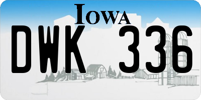 IA license plate DWK336