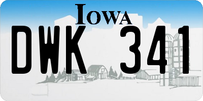 IA license plate DWK341
