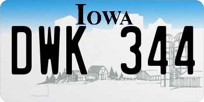 IA license plate DWK344