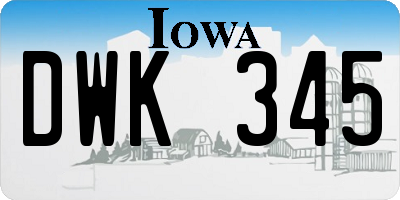 IA license plate DWK345
