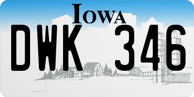 IA license plate DWK346