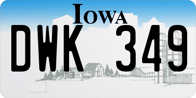 IA license plate DWK349