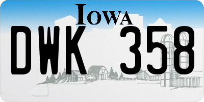 IA license plate DWK358