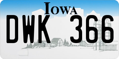 IA license plate DWK366