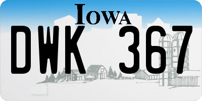 IA license plate DWK367