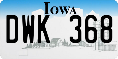 IA license plate DWK368