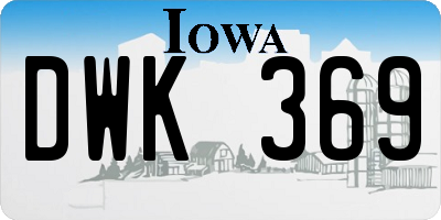IA license plate DWK369
