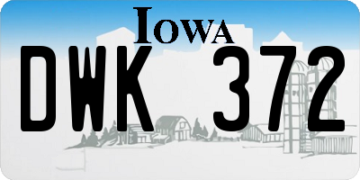 IA license plate DWK372