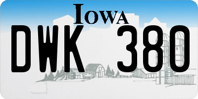 IA license plate DWK380