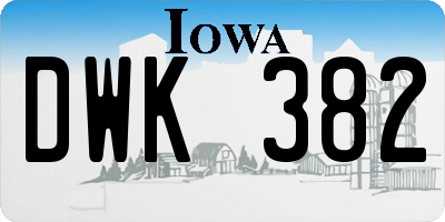 IA license plate DWK382