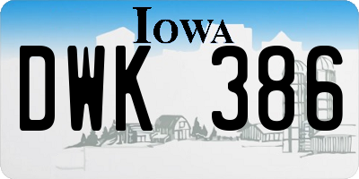IA license plate DWK386