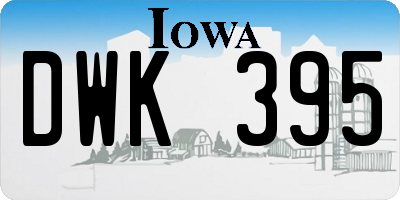 IA license plate DWK395