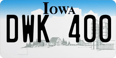 IA license plate DWK400