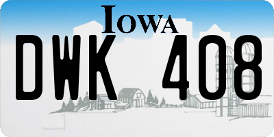 IA license plate DWK408