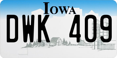 IA license plate DWK409