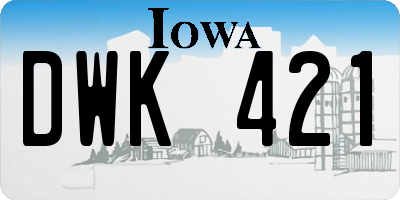 IA license plate DWK421