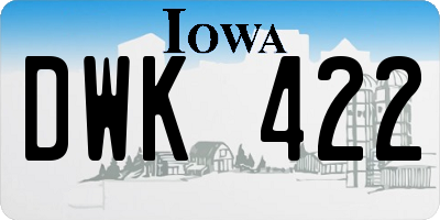 IA license plate DWK422