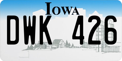 IA license plate DWK426