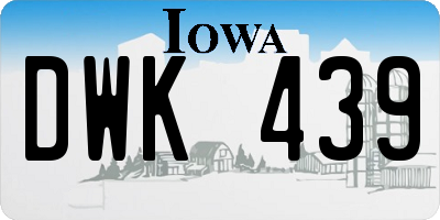 IA license plate DWK439