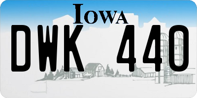 IA license plate DWK440