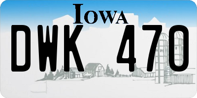 IA license plate DWK470
