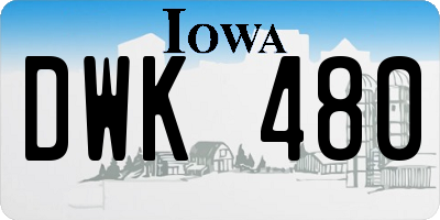 IA license plate DWK480