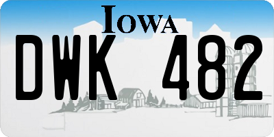 IA license plate DWK482