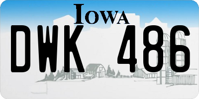 IA license plate DWK486