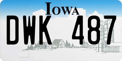 IA license plate DWK487