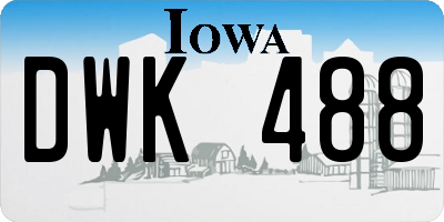 IA license plate DWK488