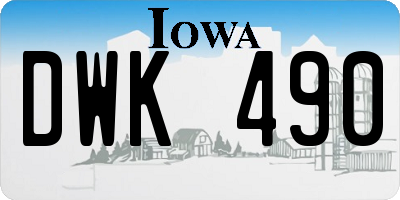 IA license plate DWK490