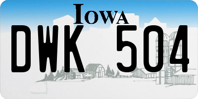 IA license plate DWK504