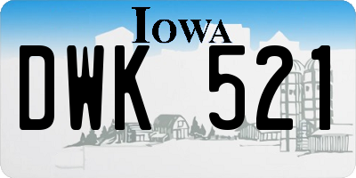 IA license plate DWK521