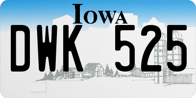 IA license plate DWK525
