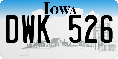 IA license plate DWK526