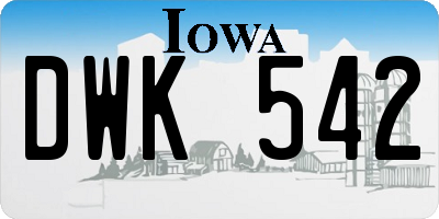 IA license plate DWK542