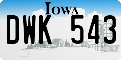 IA license plate DWK543