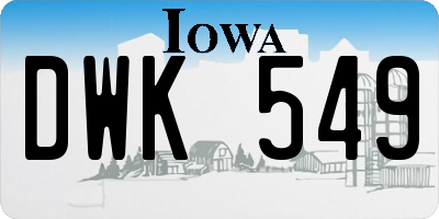 IA license plate DWK549