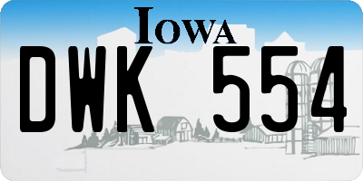 IA license plate DWK554
