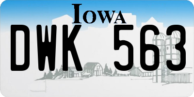 IA license plate DWK563