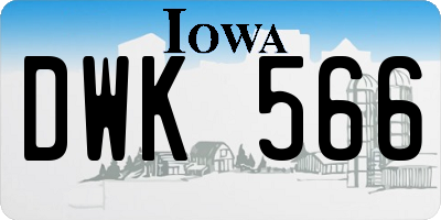 IA license plate DWK566