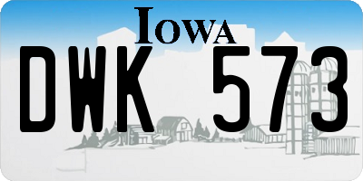 IA license plate DWK573
