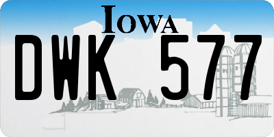 IA license plate DWK577