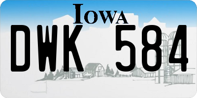 IA license plate DWK584