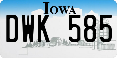 IA license plate DWK585