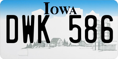 IA license plate DWK586