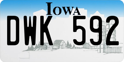 IA license plate DWK592