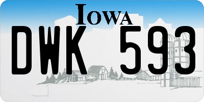 IA license plate DWK593